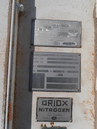 Used Tank, 1,200 Gallon, S/st, LN2 Storage, 65 PSI, Cryogenic, #S738626