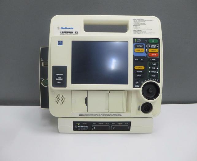 Used Lifepak 12 Biphasic 3 Lead SPO2 ECG Pacing Analyze AC ADAPTER