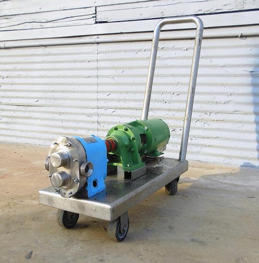 Used Pump, Positive, Waukesha, Mdl 10, S/st, 3/4 HP, 1" #S735573