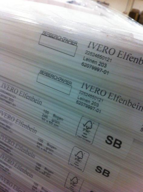 Used Fine paper Ivero ivory cardboard linen 2013