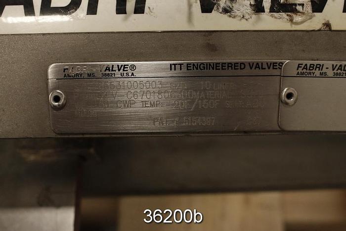 Used Fabri 10" Hand Operated Knife Gate Valve #36200