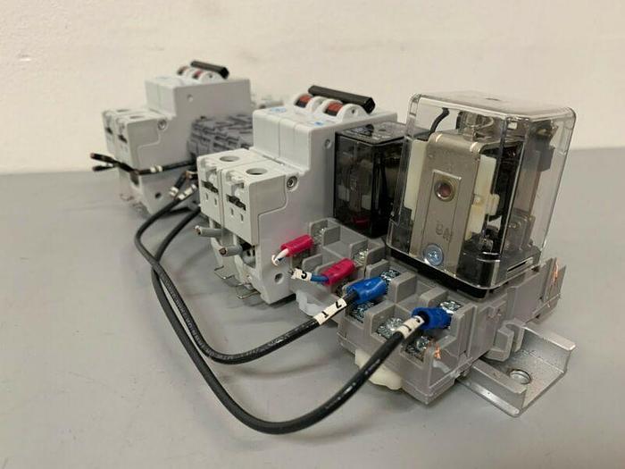 Used Terminal Block w/ V-Line D20 Circuit Breaker & Potter & Brumfield KHAU-11D11-24