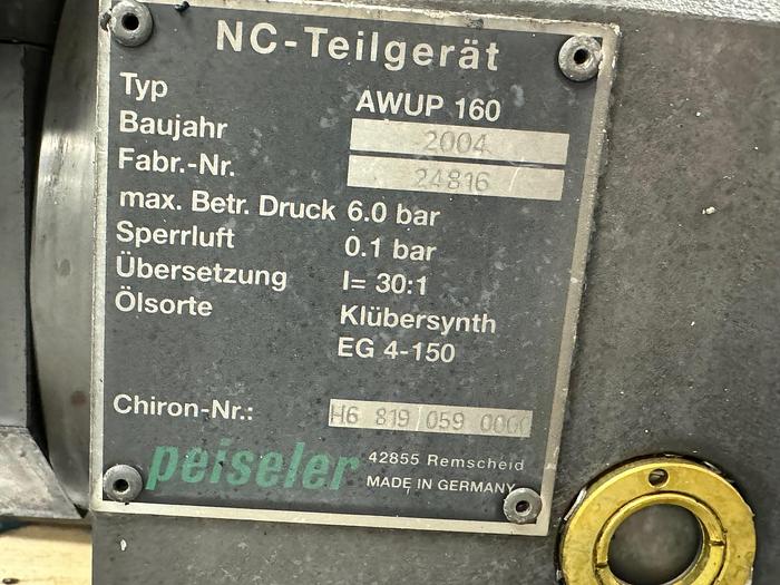 Gebraucht 4. Achse / NC Teilapparat / Rundtisch  PEISELER AWUP 160 