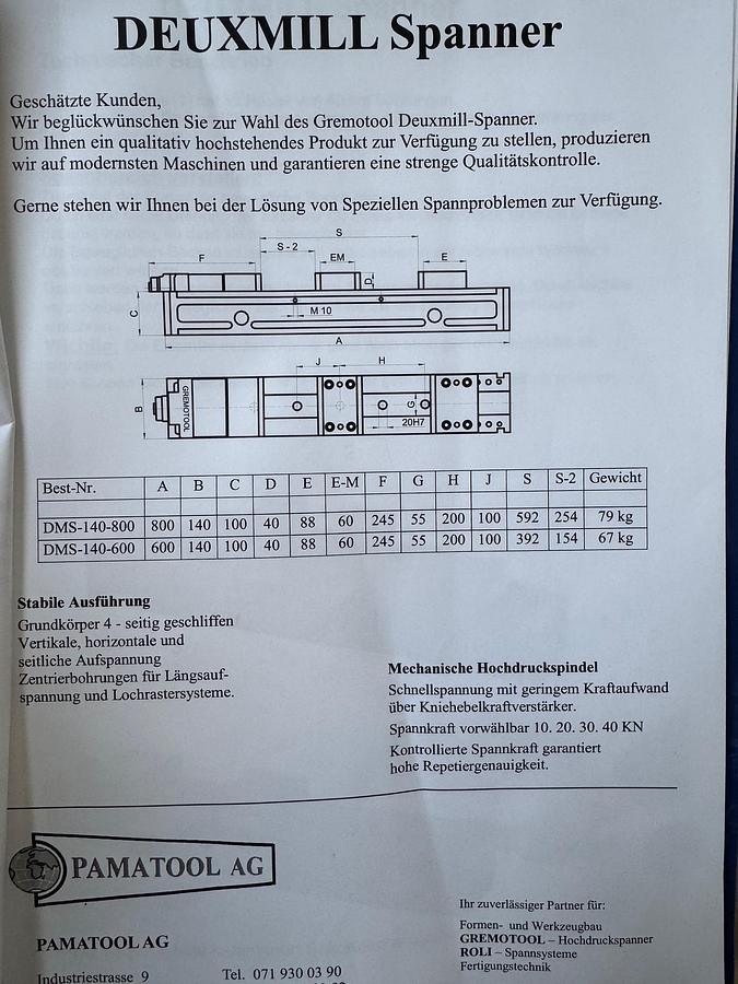 Gebraucht 3 Stück hydraulische Maschinenschraubstöcke DEUXMILL