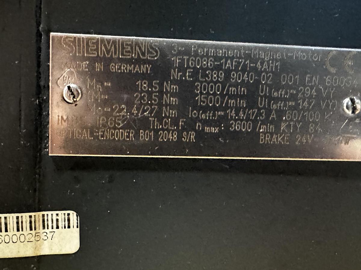 Gebraucht Siemens Servomotor 1FT6086-1AF71-4AH1 mit Haltebremse