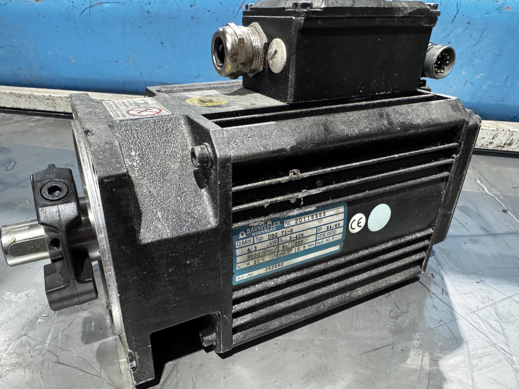 Gebraucht Baumüller DSG 71-K Dreiphasen-Synchron-Servomotor Art.-Nr. 262650.