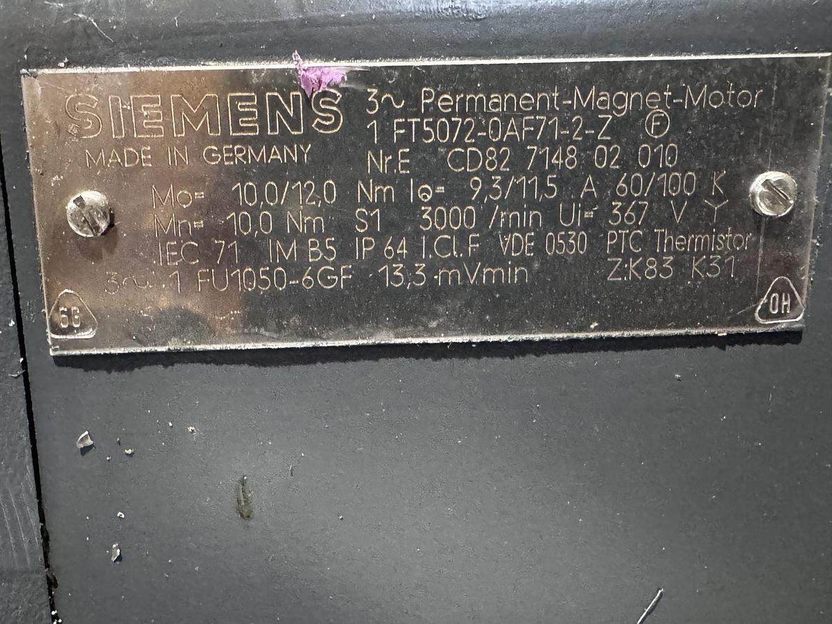 Gebraucht Siemens 1FT5072-0AF71-2-Z Dreiphasen-Permanentmagnet-Servomotor
