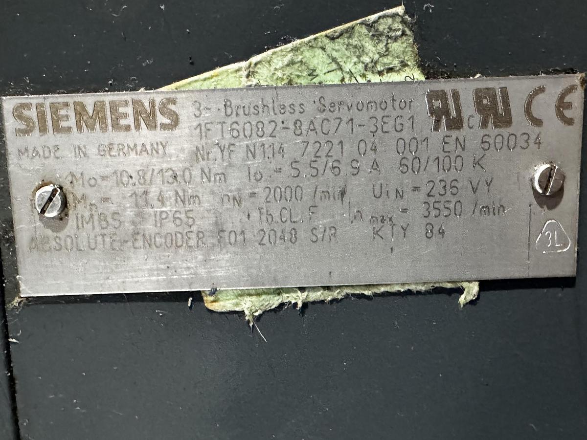 Gebraucht Siemens SIMOTICS 1FT6082-8AC71-3EG1 Dreiphasen-Synchron-Servomotor