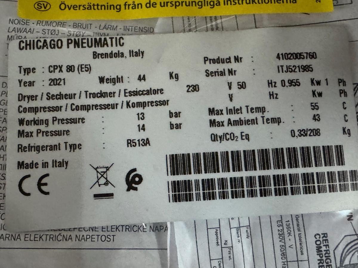 Gebraucht Schraubenkompressor  CHICAGO PNEUMATIC CPA 10 mit Lufttrockner CPX 80