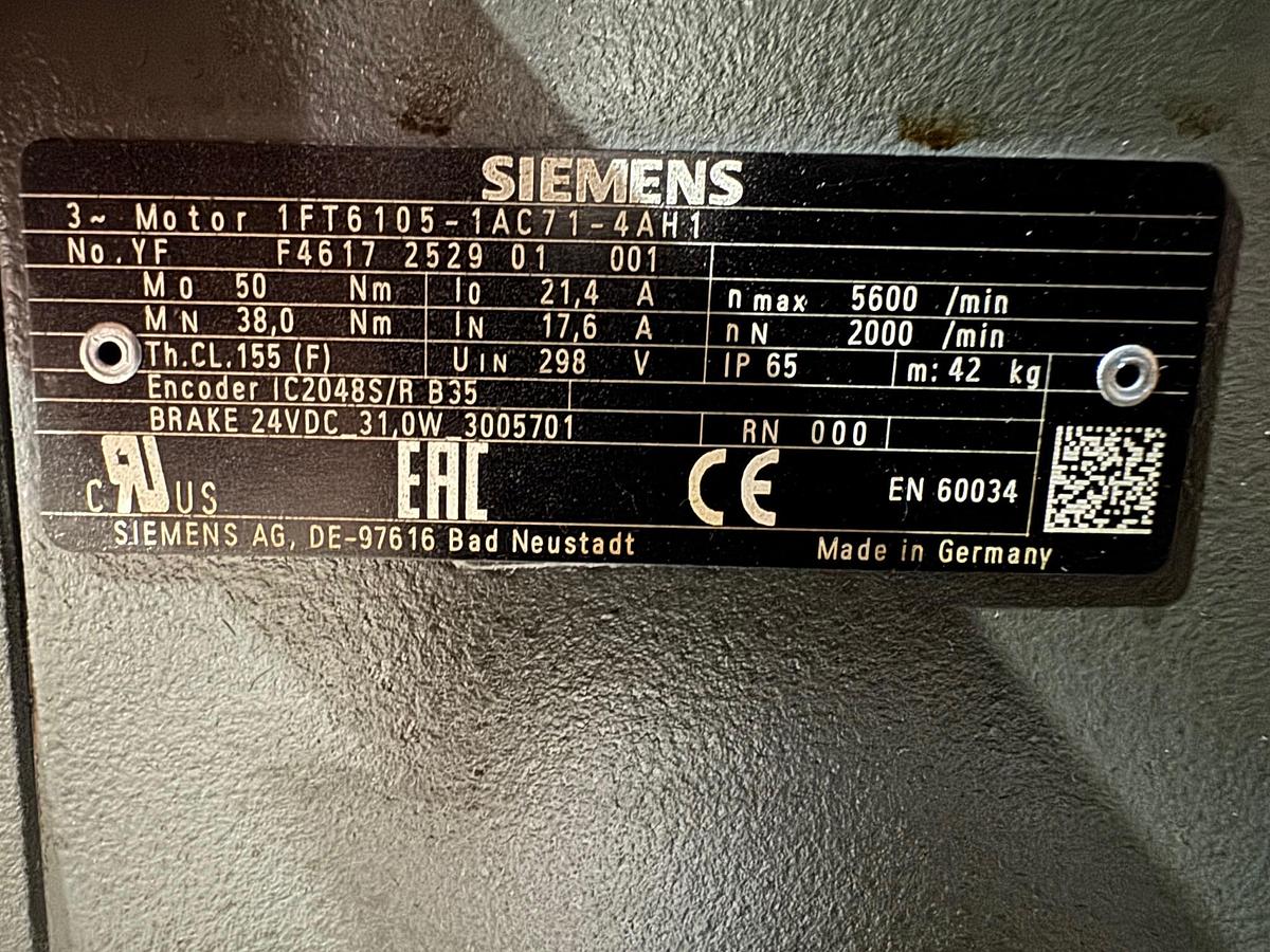 Gebraucht Siemens Servomotor 1FT6105-1AC71-4AH1 – Gebraucht, voll funktionsfähig