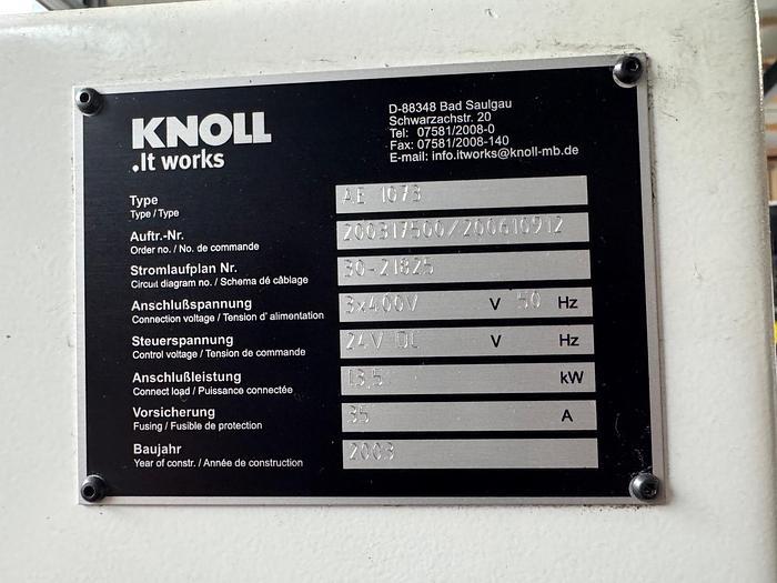 Gebraucht Bandfilteranlage KNOLL Typ AE 1073 für Bearbeitungszentrum