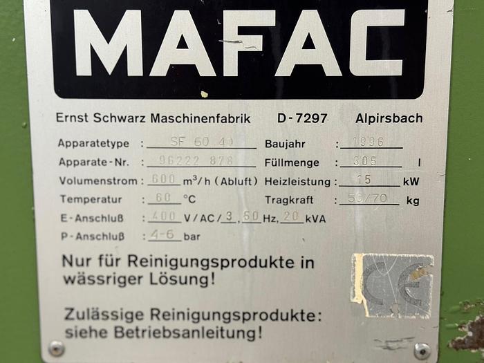 Gebraucht Industrie - Waschmaschine für Metallteile MAFAC SF 6040