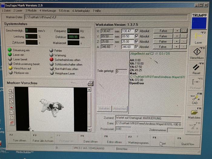Gebraucht CNC Laserbeschriftungsmaschine TRUMPF Vectormark VMC 3A