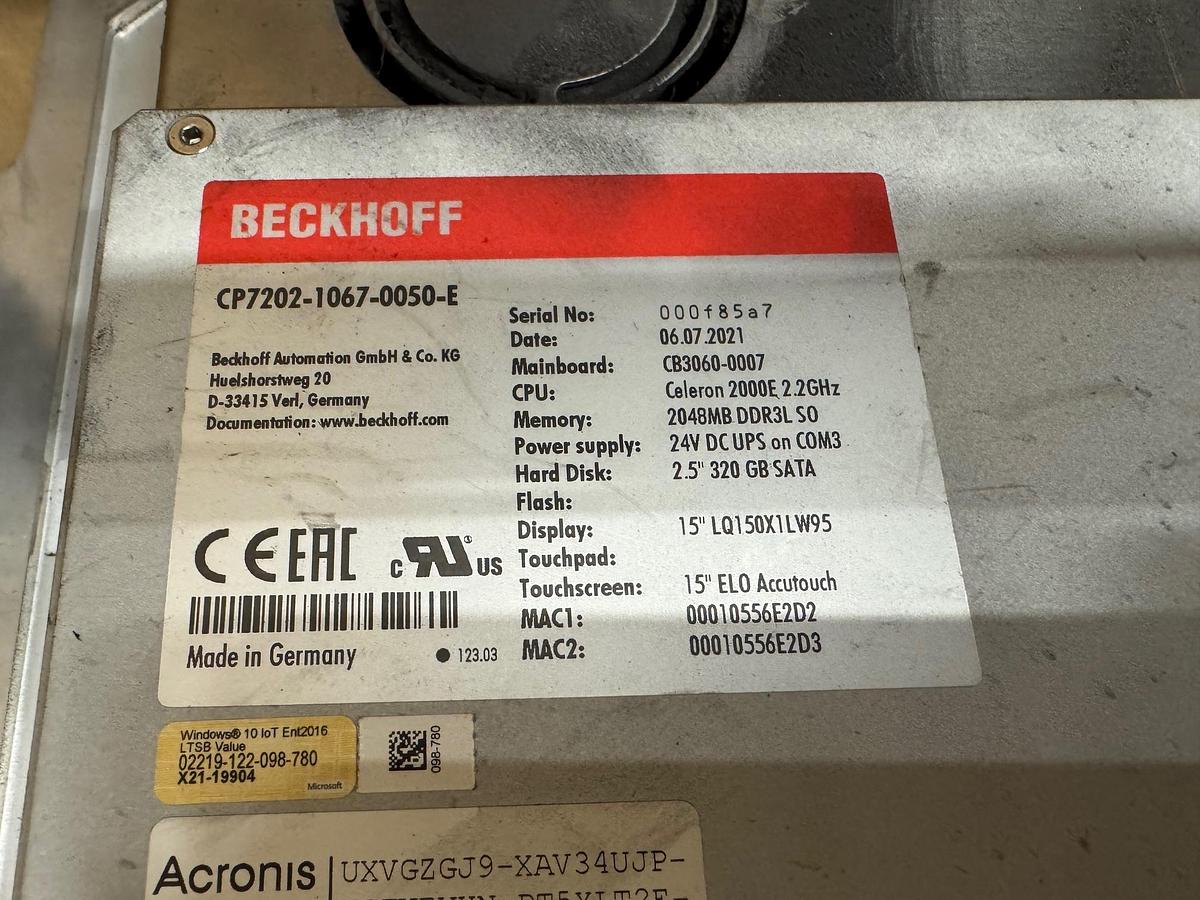 Gebraucht BECKHOFF Steuerung für MESSER GRIESSHEIM Schneidanlage CP7202-1067-0050-E
