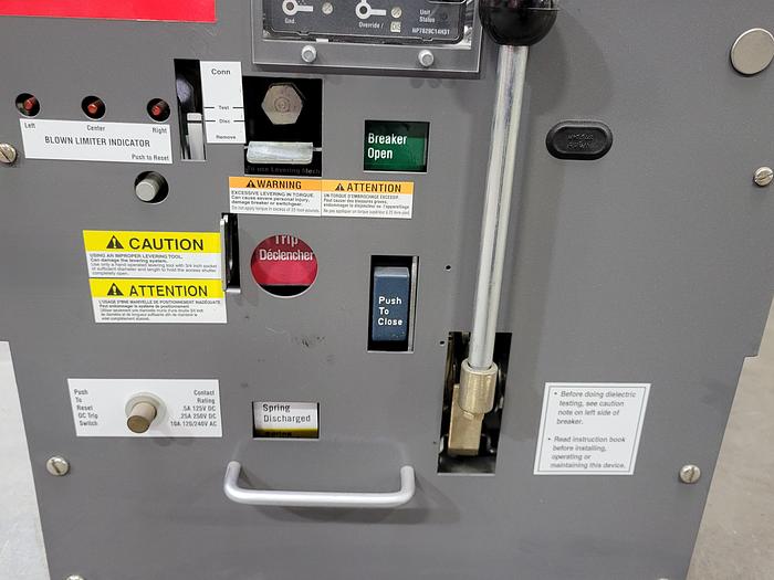 Used 2009 Eaton Cutler-Hammer DSLII-620 2000 Amp 3 Pole Low-Voltage Fused Power Circuit Breaker