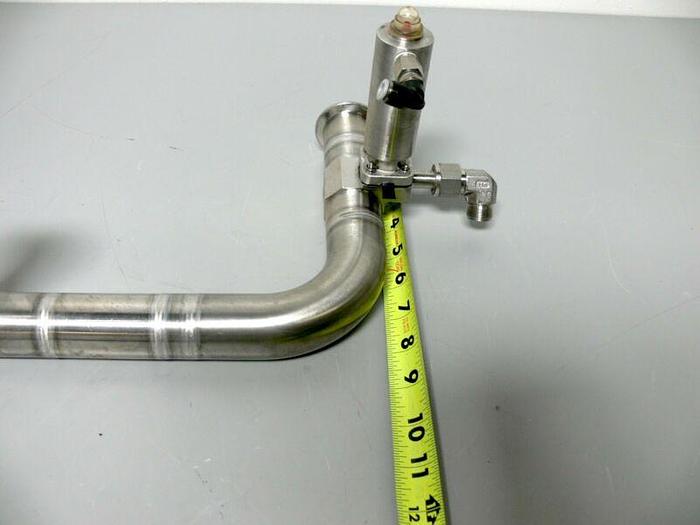 Used Lot of 2 SED 1.5" x .50" Diaphragm Valves on 2" Steel Tubing & Sanitary Fittings