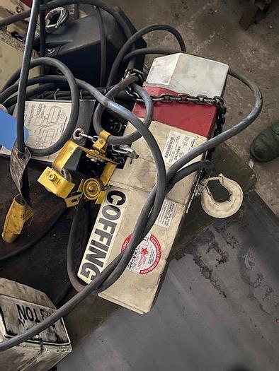 Used 1/2-Ton x 10'-6" Free Standing Jib Crane w/ 1/2-Ton Coffing Hoist