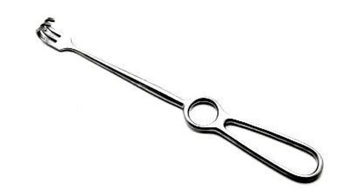 Used Retractor Rake Volkmann 3 Prong Blunt Points 220mm (8-1/2in)