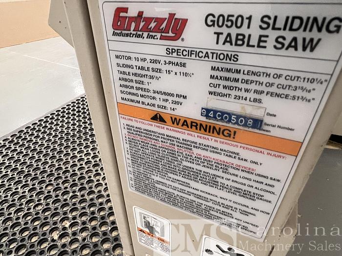 Used Grizzly G0501 Sliding Table Saw