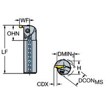CoroCut 1 and 2 boring bar, one-piece