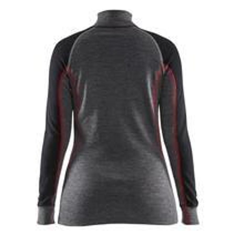 Women's thermal shirt with zip XWarm medium grey/black M