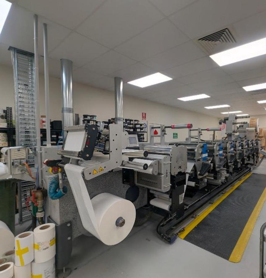 Used Gallus ECS 340-7 UV Flexo Label Printing Press with Cold Foil & Die Cutting – 2013