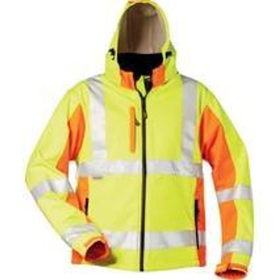 ELYSEE functional clothing, high-visibility softshell jacket, yellow-orange