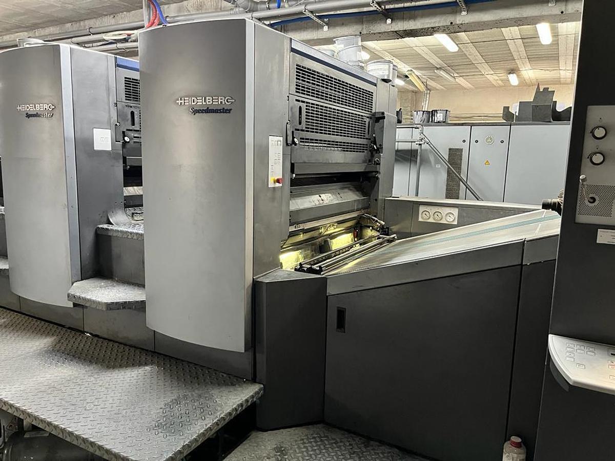Used Heidelberg SM 102-2P+LX Perfecting Offset Printing Press with UV Coating – 2005