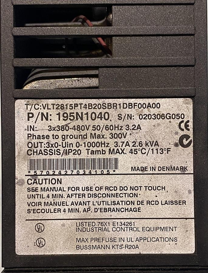 VLT 2800 – 195N1040 – Danfoss Frequency Inverter