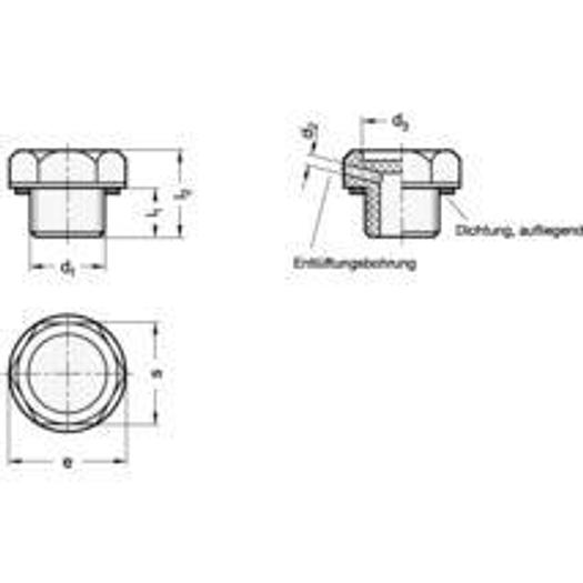 Screw plugs, plastic, with flat seal