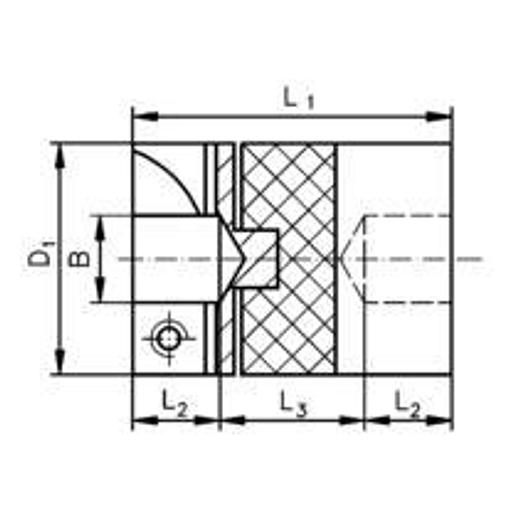 Torsionally rigid coupling HF blind hole 12mm