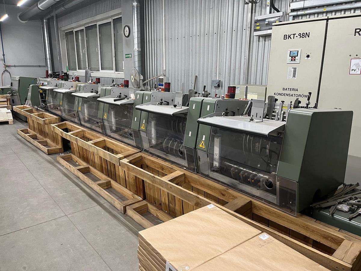 Used Muller Martini Prima Saddle Stitching Line (2000) | 6 Stations + Trimmer + Stacker