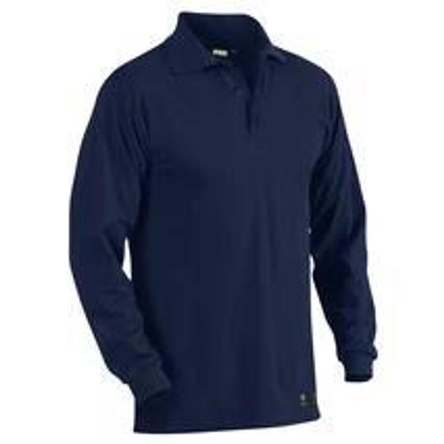 BLAKLÄDER Flame Retardant Polo Shirt, Long-Sleeved 33741726