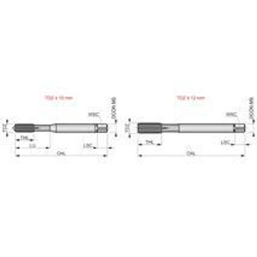 HSS-E thread former ISO TiN DIN 2174 Form C 3.5xD