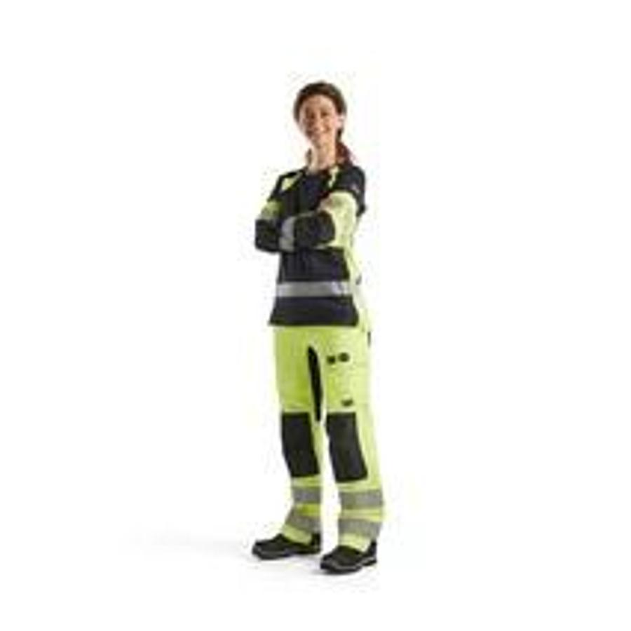 Women's Multinorm Work Trousers Inherent with Stretch HighVis Yellow/Navy C46