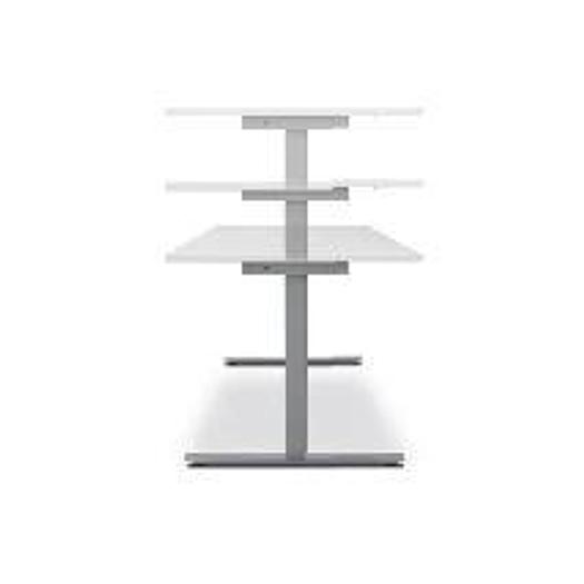 Cabinet system Flex GERAMÖBEL, electric lifting table Flex, light grey/silver