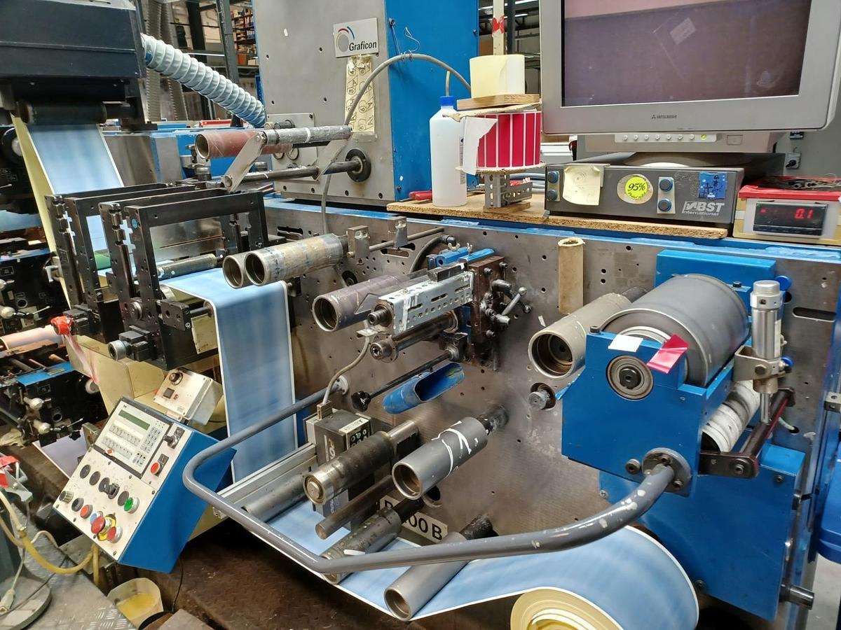 Used Gallus R200 Hybrid UV Label Printing Press with Screen, Letterpress, Flexo & Hot Foil – 2005