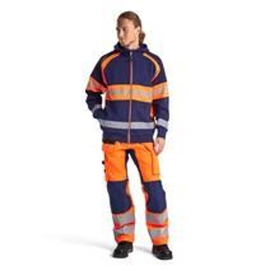 HighVis hooded jacket navy/orange XXXL