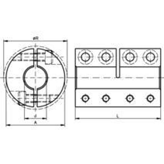 Split clamp coupling MAT both sides bore 40mm