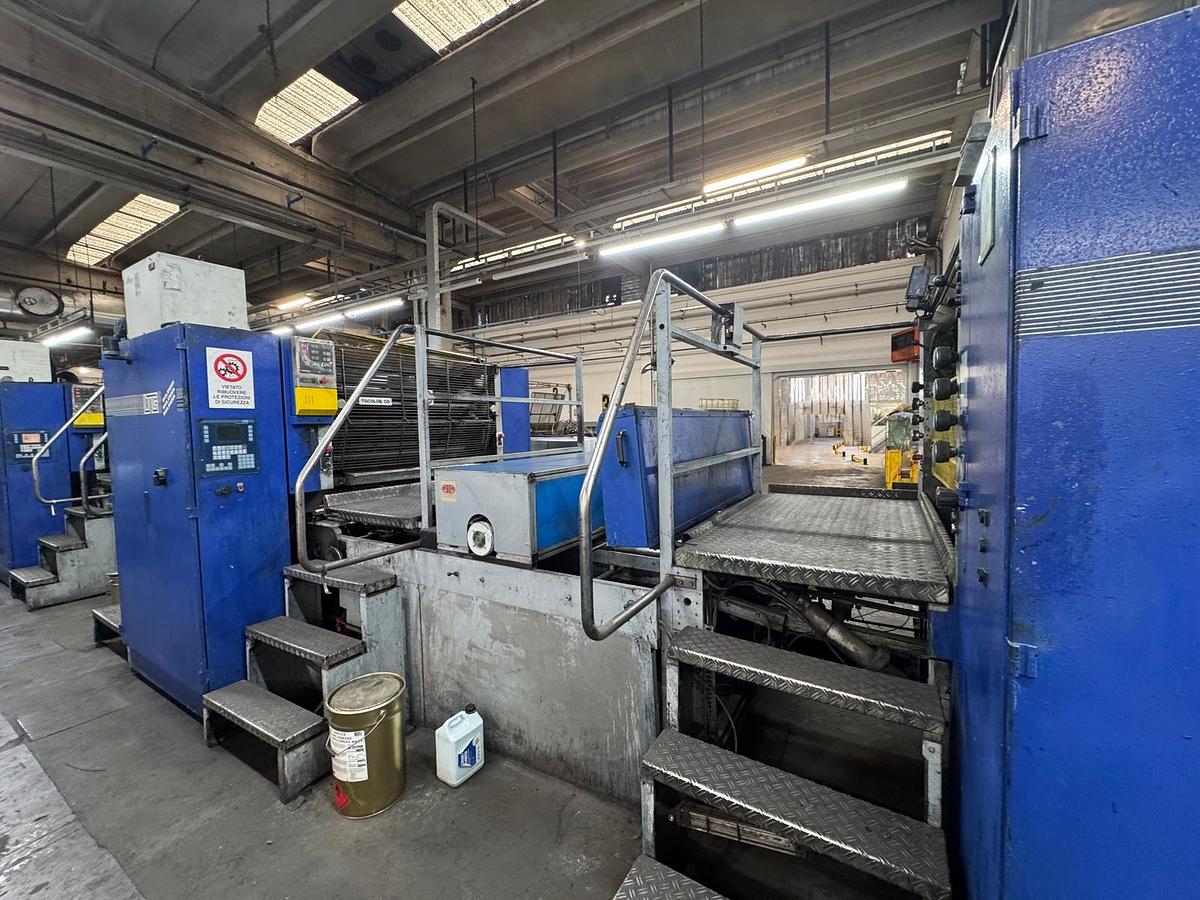 Used KBA MAILÄNDER 122 – 4-Color Inline Metal Printing & Varnishing Line, 1,145 × 964 mm, 5,000 Sheets/Hour, Automatic Inking, Ratcliff LTG Oven, Stacker & Unloader