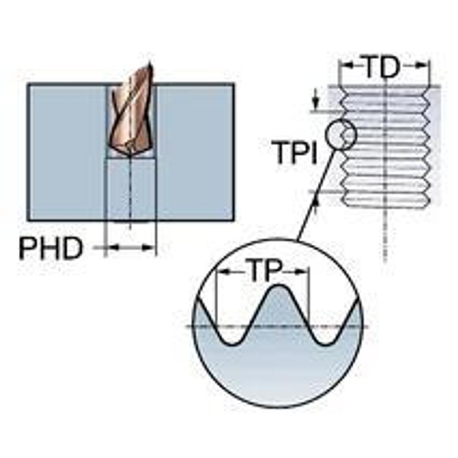 CoroTap 300 tap for ISO PMKNS / SL - 2.5 x D - C 2 - 3 - inch version