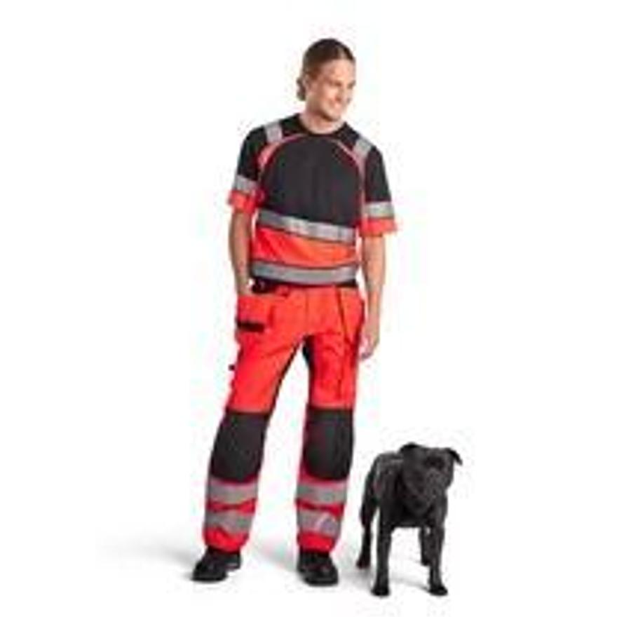 HighVis hooded jacket black/highvis red S