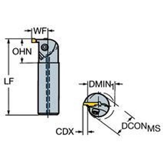 CoroCut 1 and 2 boring bar, one-piece