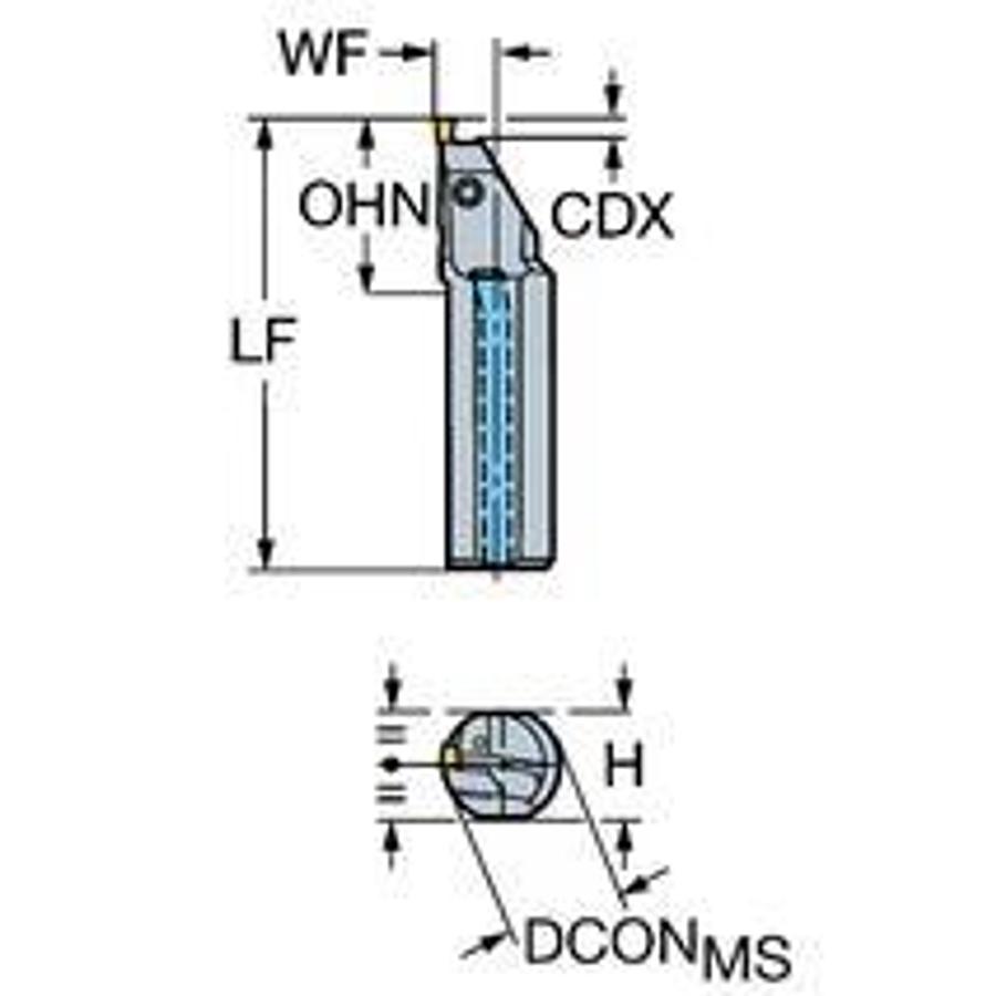 Q-Cut boring bar, one-piece