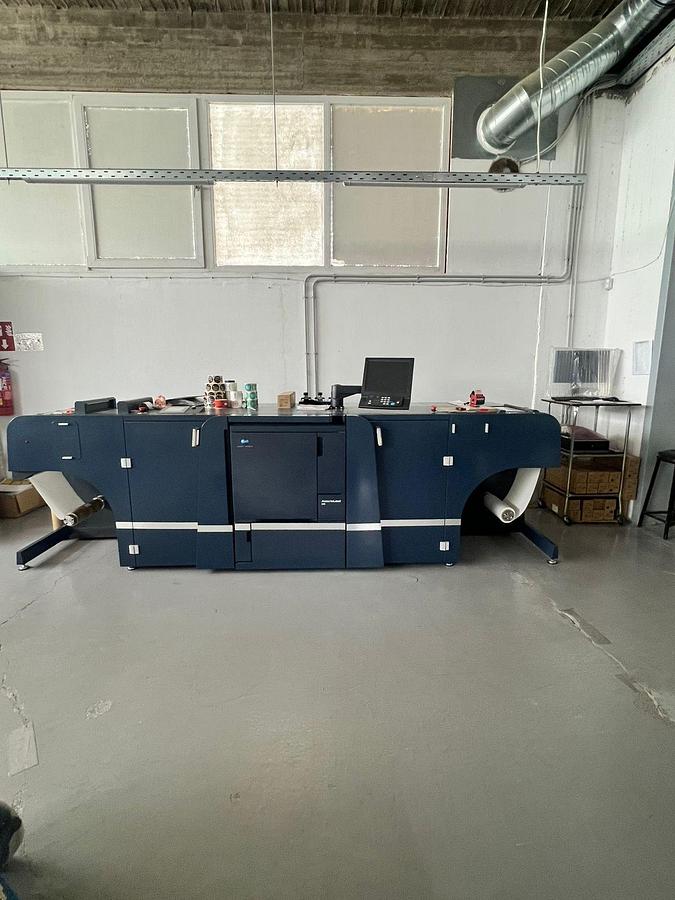 Used Konica Minolta AccurioLabel C230 Digital Label Press with GM Unwinder/Rewinder – 2018