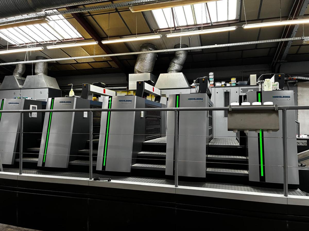 Used HEIDELBERG SPEEDMASTER XL 106-4+LX – 4-Color Sheetfed Offset Printing Press, 750 × 1060 mm, 18,000 Sheets/Hour, AutoPlate PRO, Prinect/Inpress Control, IR Drying