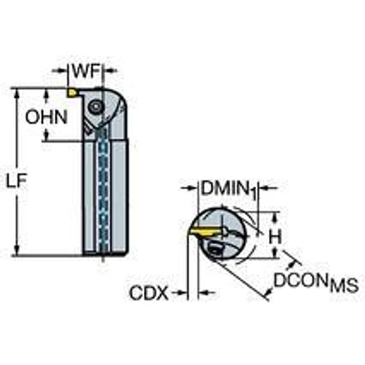 CoroCut 1 and 2 boring bar, one-piece