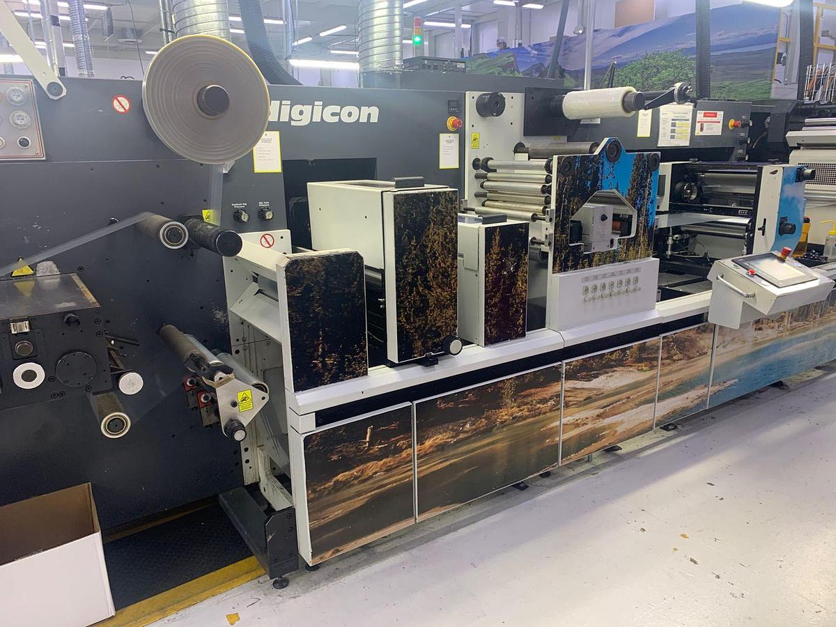 Used ABG Omega Digicon 2 Label Finishing Machine with Hot Foil & Flexo Unit