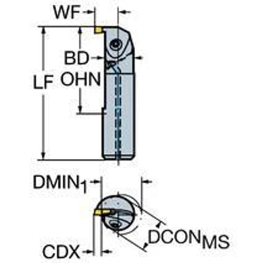 Q-Cut boring bar, one-piece