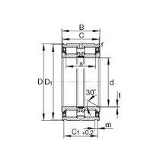 INA double row cylindrical roller bearings with annular grooves, full complement, rope sheave bearings